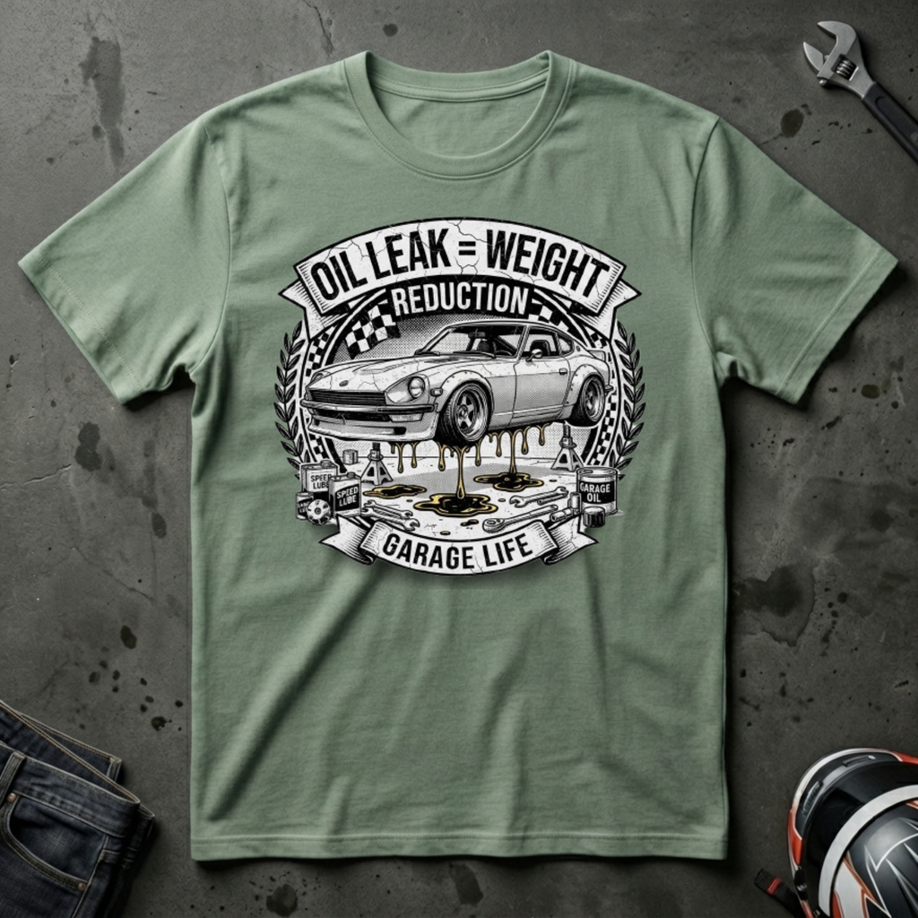 Oil leak = weight reduction T-Shirt